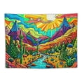 thumbnail image 5 of Nawypu  Mountain Sun Tapestry Trippy Forest Tree Tapestries Nature Landscape Tapestry for Bedroom Aesthetic Sunset Wall Tapestry Magic River Wall hanging for Room, 5 of 6