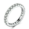 thumbnail image 2 of 2 ct Eternity Band, Eternity Ring, Women's Wedding Band, 18K White Gold Plated, 4mm Round Cut High Profile Bands, 2 of 5