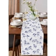 thumbnail image 2 of Running Horse Table Runner Retro Blue Minimalist Animal Sketch Tablerunners 18 x 72 Inch, Table Decorations Tabletop Scarf for Summer Gathering Holiday Farmhouse Kitchen Dining Decor, 2 of 6