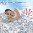 thumbnail image 3 of Blue Flower Cooling Blanket,Lightweight Breathable Summer Throw Blanket with Double Sided Cold Effect,Botanical Floral Vintage Wildflower Leaf Picnic Blankets Bed Sheet for Hot Sleepers 40"x60", 3 of 8