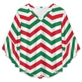 thumbnail image 4 of Christmas Chevron Pattern Green, Red And White Christmas Women's V-Neck Blouse With 3/4 Ruffled Bell Sleeves Casual Top Ladies Blouses, 4 of 7