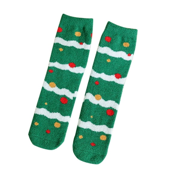 No Show Socks WomensGreenPrinted Coral‑fleece Indoor Slipper SocksRunning Socks1‑Pair