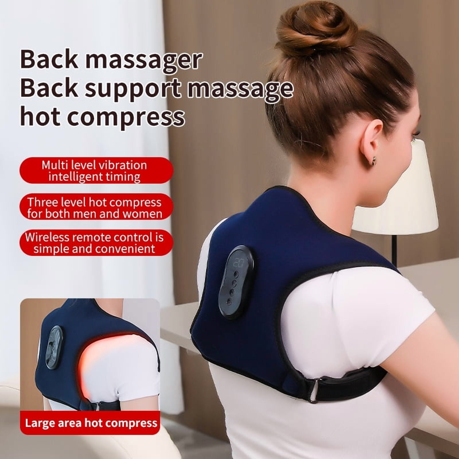 Smart Correction Belt Sensor Orthosis Invisible Reminder Adult and Child,Remote control Sitting Posture Hunchback 4 Modes 3 Levels of Temperature 3 Levels of Vibration Smart Posture Corrector,Black