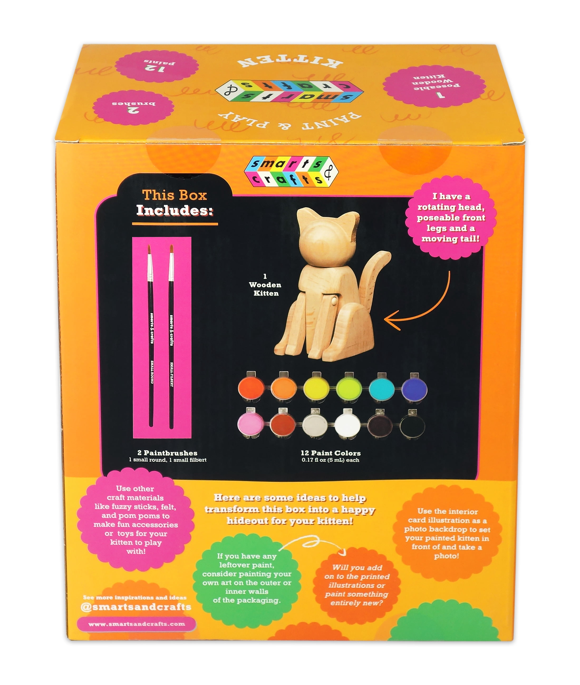 Smarts & Crafts Paint & Play Kitten,15 Pieces, for Children 6 years and up