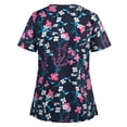 thumbnail image 1 of Pompotops T-Shirt à Manches Courtes Col en V avec Poche pour Femmes, 1 of 3
