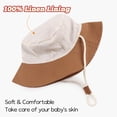 thumbnail image 4 of Sombrero de pescador Bamery para bebés pequeños, 46 cm, color marrón, protección UV, 4 of 6