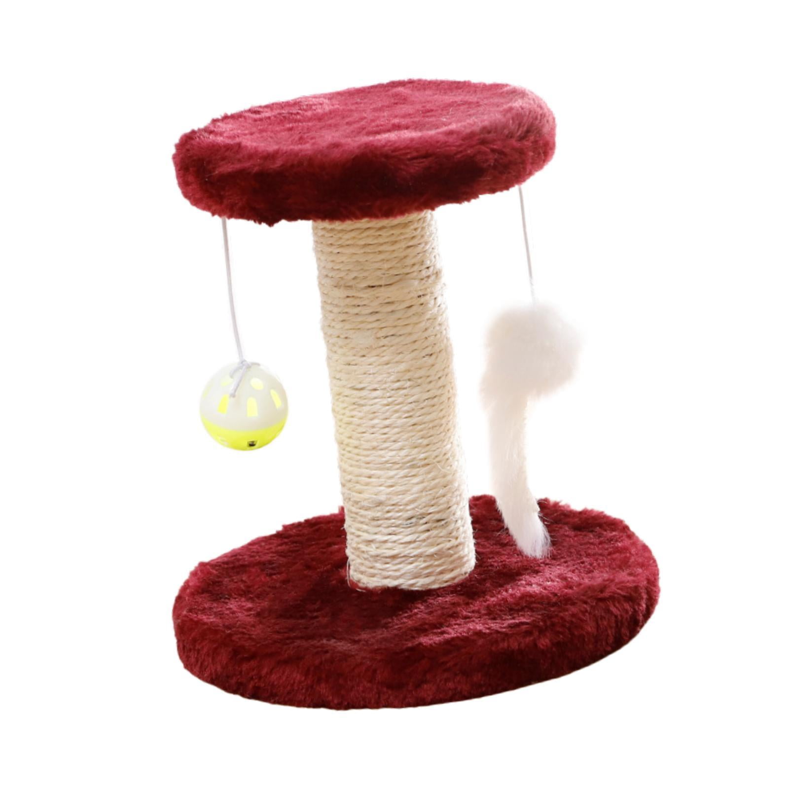 EHJRE Cat Scratching Post, Sisal Climbing Frame for Cats Indoor, Interactive Cute Sisal Scratching Post for Kittens, Home Decoration Red