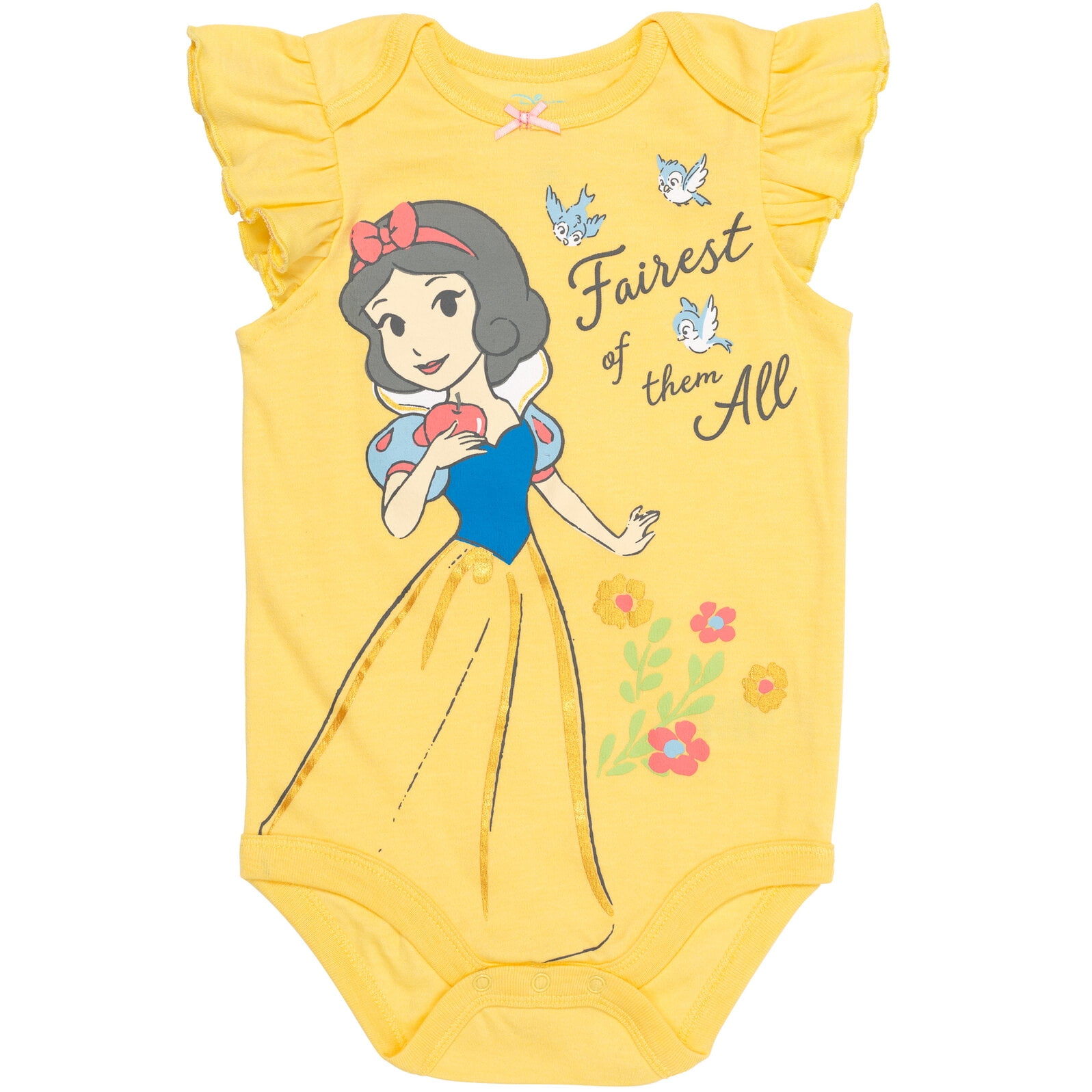 Disney Princess Rapunzel Snow White Jasmine 5 Pack Bodysuits Newborn to Infant