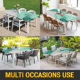 thumbnail image 5 of Green Marble Table Cloths for 6 Foot Rectangle Tables, Summer Ocean Wave Green Ombre Patio Waterproof Elastic Fitted Tablecloths, Washable Rectangular Table Cover for Camping, 5 of 8