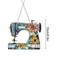 thumbnail image 3 of Christmas Ornament under $5! Yannianjz Vintage Sewing Machine Acrylic Suncatcher Stained Glass Effect Window Car Hanging Christmas Ornament Indoor Outdoor Decor Sun Catcher Panel for Sewing Lover, 3 of 6