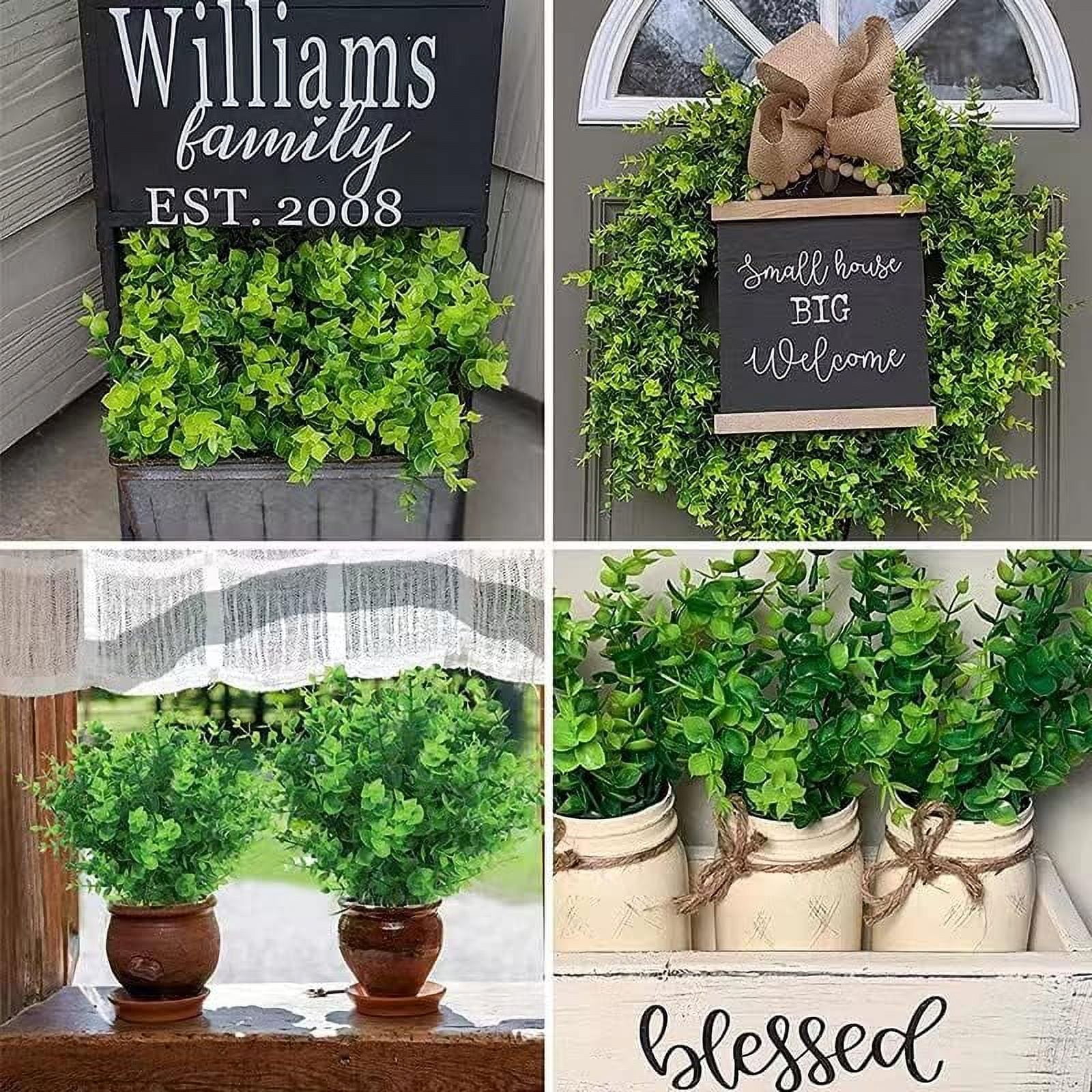 Morttic 10 Bundles Artificial Boxwood Plants Shrubs Artificial Flowers for Outdoors UV Resistant Greenery Foliage Spring Garden Farmhouse Office Patio Wedding Decor Indoor Decoration