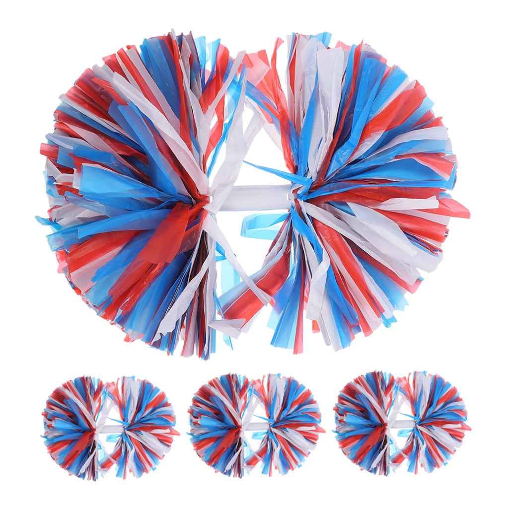 TABLZONE 4Pcs Reusable Pet Pe Material Pom Poms for Cheerleading and Festival Use