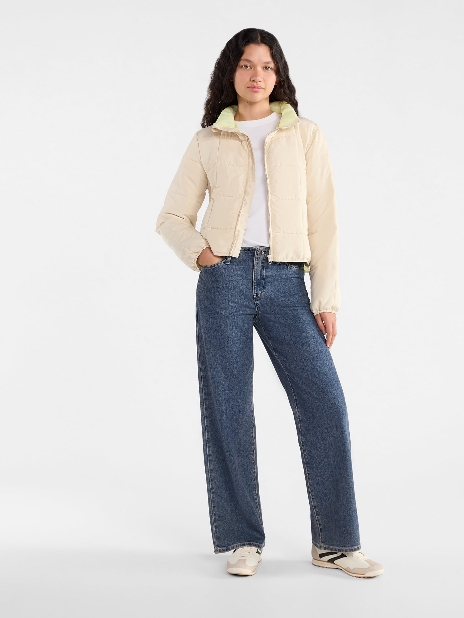 No Boundaries Packable Puffer Jacket, Women's and Women's Plus Sizes XS-4X