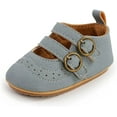 thumbnail image 3 of Baby Girls Mary Jane Flats with Bownot Non Slip Soft Sole PU Leather Newborn Infant Toddler First Walker Cirb Party Christmas Dress Shoes, 3 of 7