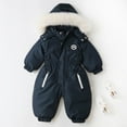 thumbnail image 2 of Zshosam Toddler Snow Suit One Piece Toddler Snow Suit Baby Snowsuit Infant Winter Coat Puffer Clohtes Hoodie Size 18 24 Months,(Navy 18-24 Months), 2 of 9