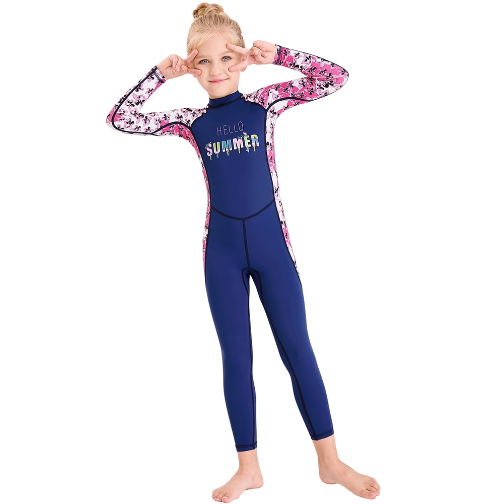Full Body Kids Swimsuit One Piece Rash Guard Long Sleeve Wetsuit Skin ...