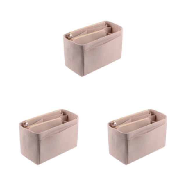stanreset Organisateur de Maquillage Multifonctionnel pour Femmes Multi-Compartiments pour Rangement de Partitions Multi-Compartiments pour Rangement de Partitions beige L 30*15*16cm 3Set