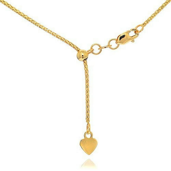 JewelStop 14k Solid Yellow Gold 1 mm Popcorn Chain Extendable & Adjustable, Lobster Claw - 22 Inches, 2.7gr.
