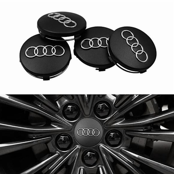 Capuchons de Centres de Roue Audi - Lot de 4 pour Emblèmes de Navigation Automobile