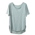 thumbnail image 1 of Birdeem T-Shirt Femme Col Rond Couleur Unie Manches Courtes Ample, 1 of 10