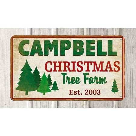 Personalized Christmas Tree Farm Metal Sign, 8
