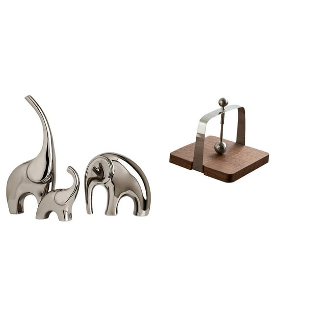 Figuras De Familia De Elefantes De Cerámica Con Base De Madera, Organizador De Pañuelos, Escultura Coleccionable Para El Hogar, Cocina, Oficina, Estante, Mesa De Comedor, Decoración.