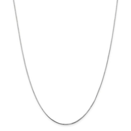 Solid Octagonal Snake - Solid 14k White Gold 1.20mm Octagonal Snake Chain Necklace 16