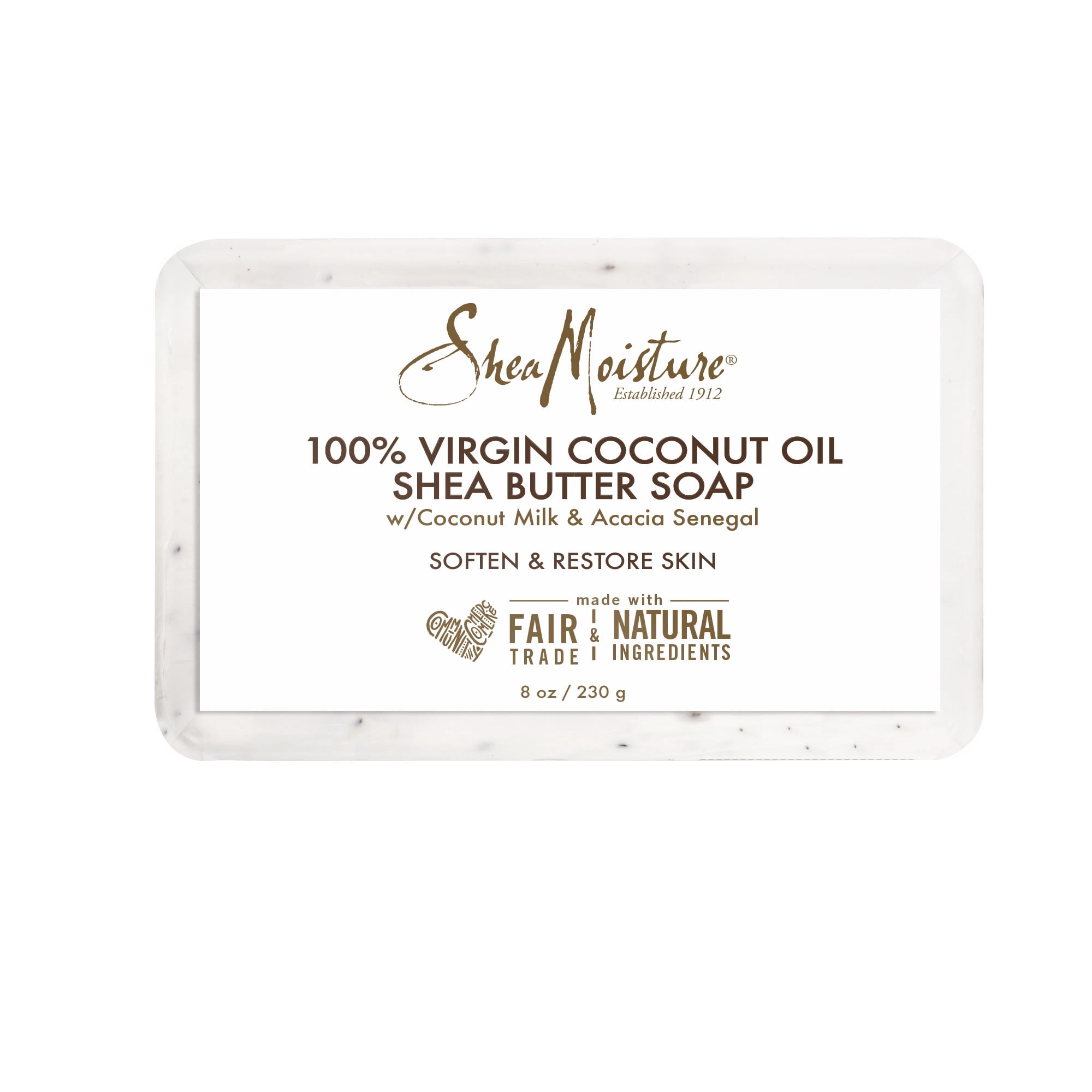 SheaMoisture Shea Butter Hydrating Bar Soap 100% Virgin Coconut Oil All Skin Type, 8 oz