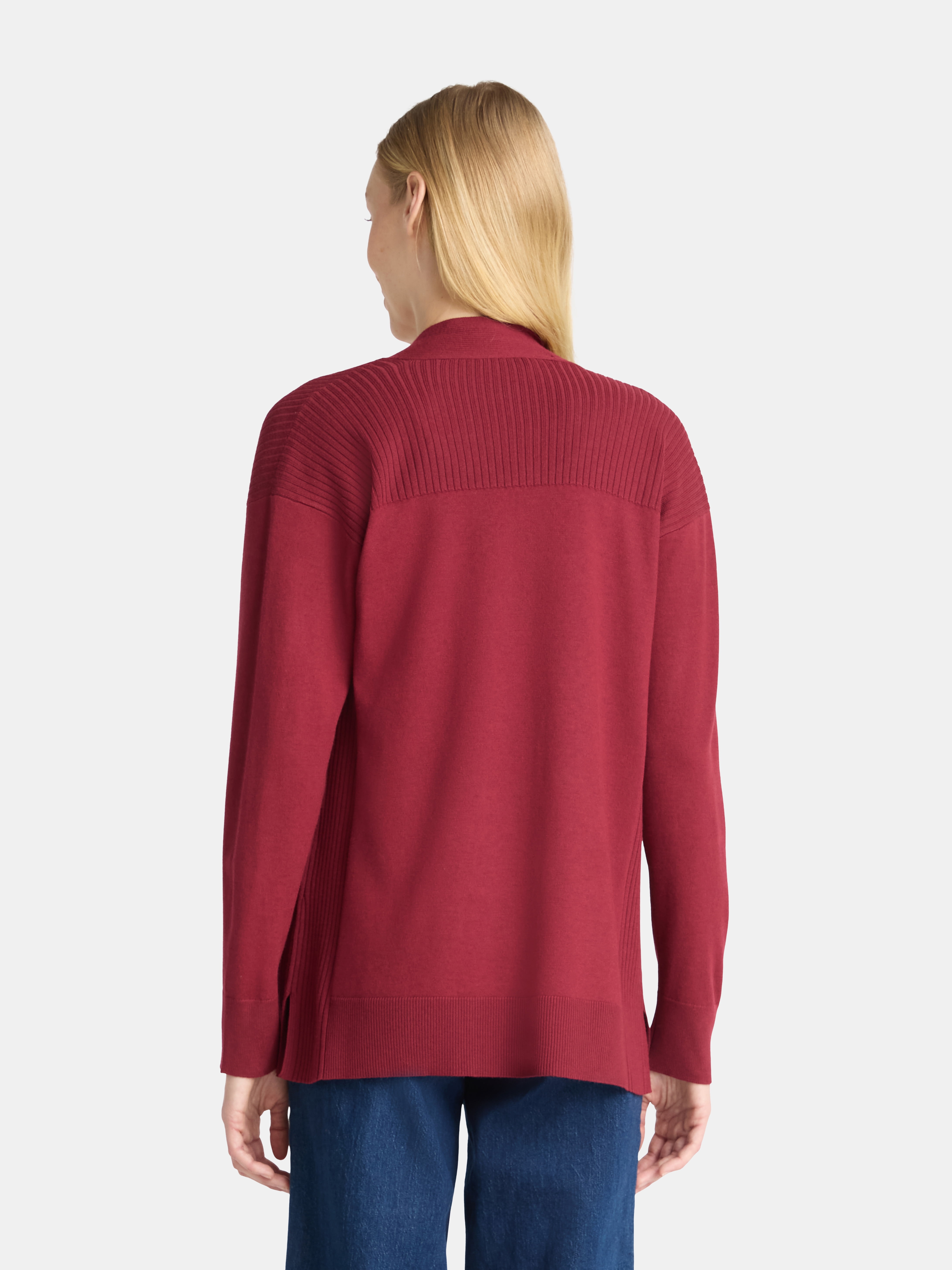 Time and Tru Women's and Women's Plus Open Front Cardigan Sweater, Sizes XS-4X