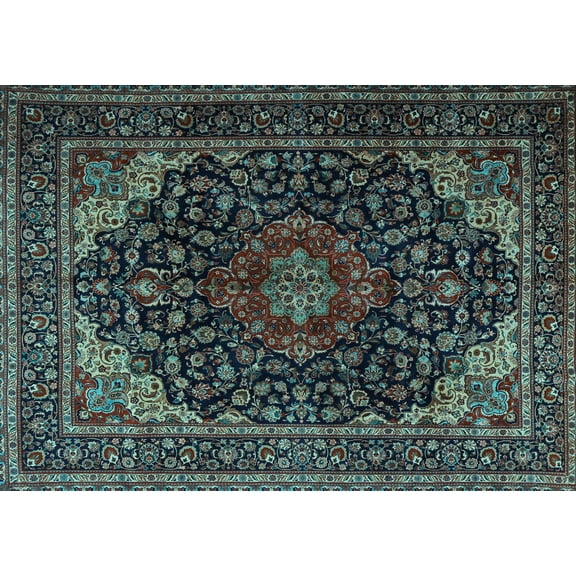 Ahgly Company Indoor Rectangle Persian Light Blue Traditional Area Rugs, 5' x 7'