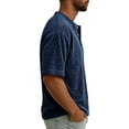 thumbnail image 5 of Men's Casual Round Neck Short Sleeve Button Up Shirt, Soft Cotton Top for Everyday Wear, 5 of 8