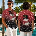 thumbnail image 2 of Psesaysky Couples Christmas Matching Outfits Snowman Snowflake Print Elegant Sundress Plus Size Women Summer Tunic Dress with Pockets or Short Sleeve Mens Shirts, 2 of 7