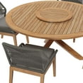 thumbnail image 3 of Side Dining Chair and Table Set, Grey Gray Natural, Teak Wood, Outdoor Patio Balcony Cafe Bistro Garden Hospitality Restaurant, Modern Contemporary HB34442, 3 of 12