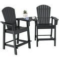 thumbnail image 1 of 2pcs HDPE Tall Adirondack Chair Barstools Connecting Tray Patio Footrest Black, 1 of 10