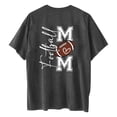 thumbnail image 4 of Tops Cortos para las Mujeres, Doble Cara Impreso Cuello Redondo Gota Hombro Camiseta, Top Estirable Casual, 4 of 5