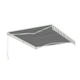 thumbnail image 3 of ALEKO 10' x 8' Grey White Stripes Manual Retractable Patio Awning Sunshade, 3 of 12