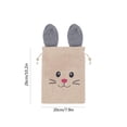 thumbnail image 3 of Juego de 6 bolsas de regalo de arpillera orejada de conejo de Pascua, bolsitas reutilizables de caramelos de lino para niños, detalles para fiesta y bolsas de regalos de primavera, 3 of 6