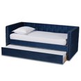 thumbnail image 4 of Baxton Studio Lit de Jour Double en Velours Bleu Larkin avec Lit Gigogne, 4 of 11