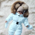 thumbnail image 2 of Coerni Baby Winter Puffer Snowsuit Faux Fu𝐫 Hooded Down Outfits Elastic Waist Warm Zip Up Quilted Onesie Ski Jacket, 2 of 7
