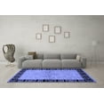 thumbnail image 3 of Ahgly Company Machine Washable Indoor Square Oriental Blue Industrial Area Rugs, 4' Square, 3 of 4