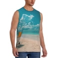 thumbnail image 2 of Kdxio Shopping Cart On Tropical Beach for Men's Muscle T-shirt,Sleeveless for Workout Running Athletic Gym Lounge Casual, 2 of 5