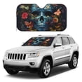 thumbnail image 2 of Fuzoiu Butterfly Flower Skull A Print Car Windshield Sunshade,Foldable Reflective Sun Visor,Windshield Sun Shade,UV Rays Sun Visor Shade,Auto Front Sun Shield Shade-Small, 2 of 8