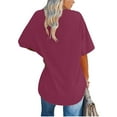 thumbnail image 4 of T Shirts For Women Womens Tops Oversize T Shirt Print Short Sleeve Round Neck Vintage V Neck Tops Casual Basic Summer Tee Shirts Blouse, 4 of 5