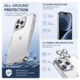 thumbnail image 4 of 5 in 1 Case for iPhone 15 Pro 6.1-Inch with 2-Pack Each Tempered Glass Screen Protector and Camera Lens Protector, Non-Yellowing Shockproof Bumper Phone Cover (Clear), 4 of 7