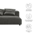 thumbnail image 3 of Solace Modular Upholstered Fabric Armless Loveseat in Charcoal, 3 of 10