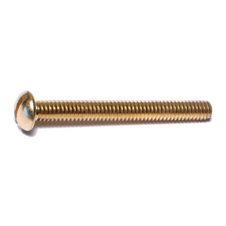 

#12-24 x 2 Brass Coarse Thread Slotted Round Head Machine Screws (20 pcs.)