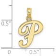 thumbnail image 4 of Solid 10K Yellow Gold Polished P Script Initial Charm - 18mm, 4 of 6