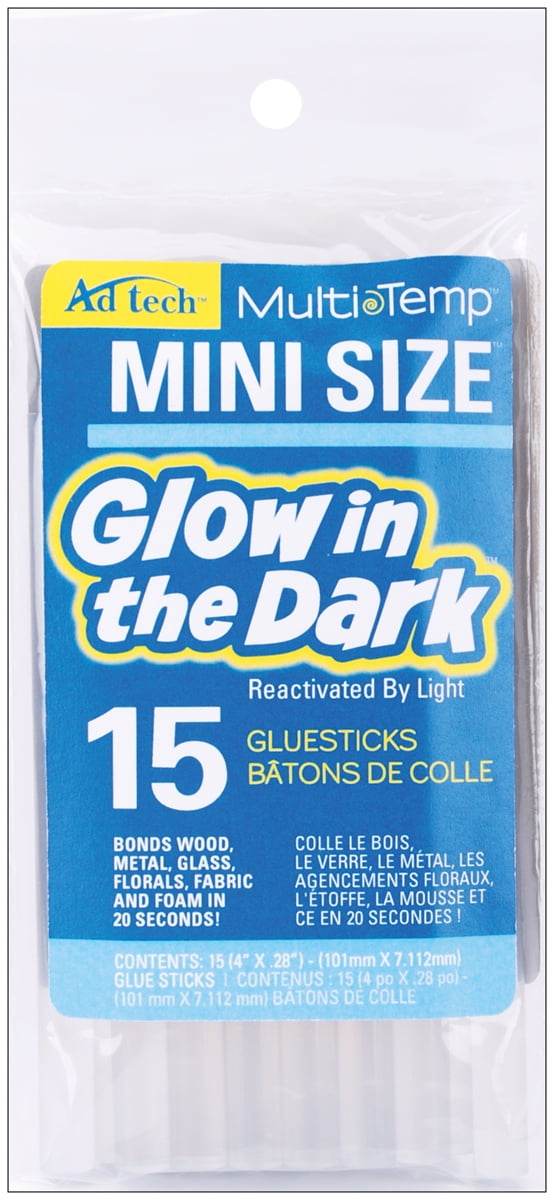 MultiTemp GlowInTheDark Mini Glue Sticks.28"X4" 15/Pkg Walmart