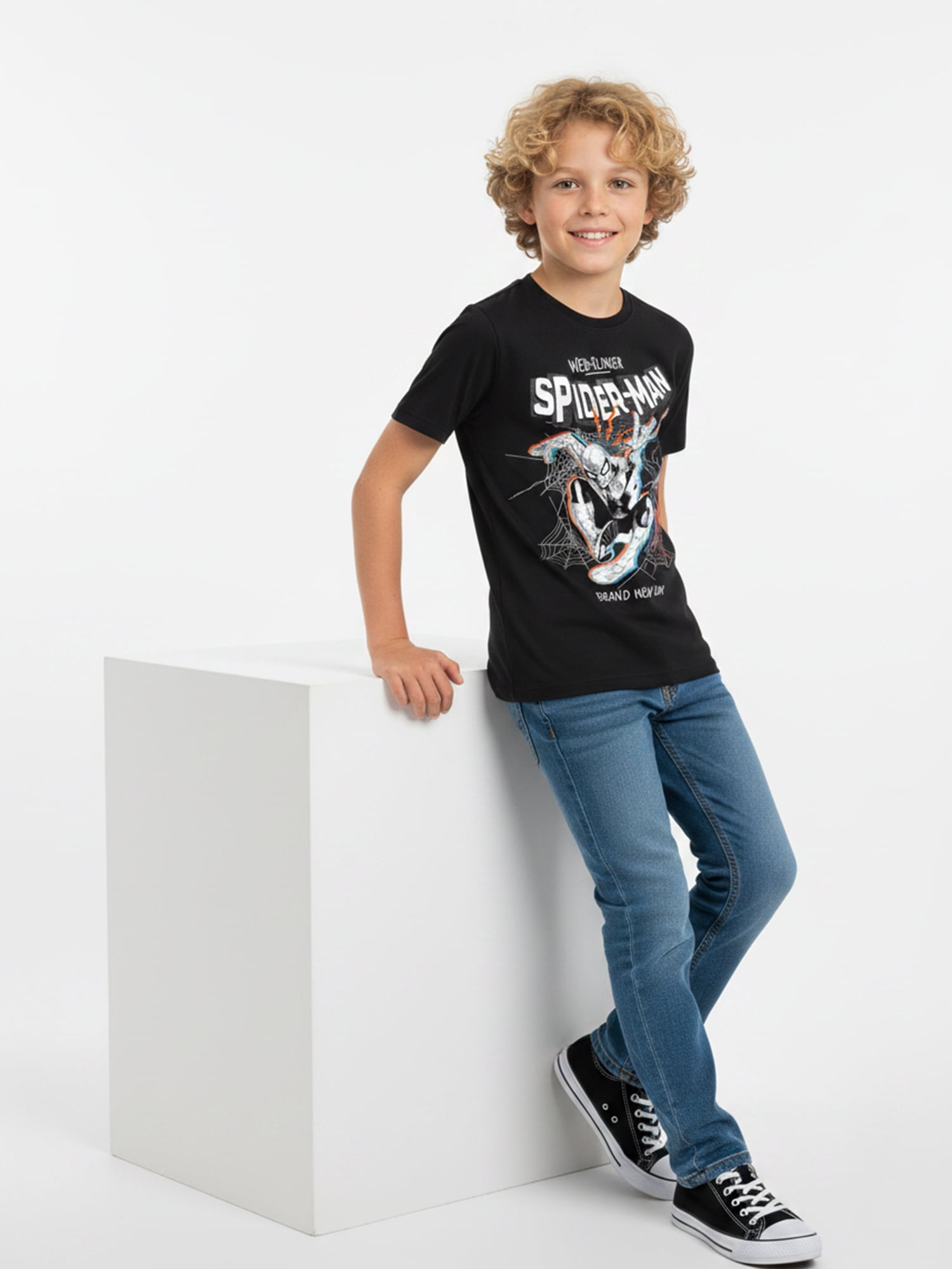 Marvel Spider-Man Boys' Graphic Tee with Short Sleeves, Webslinger, Sizes 4-18