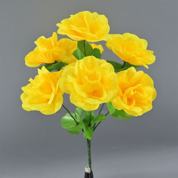13.4-Inch Realistic Artificial Flower Bouquet, Small Faux Floral Arrangement for Table Centerpiece, Desk Decor, Wedding Party, No Maintenance Fake Flowers, Ultra-Lightweight (42g)